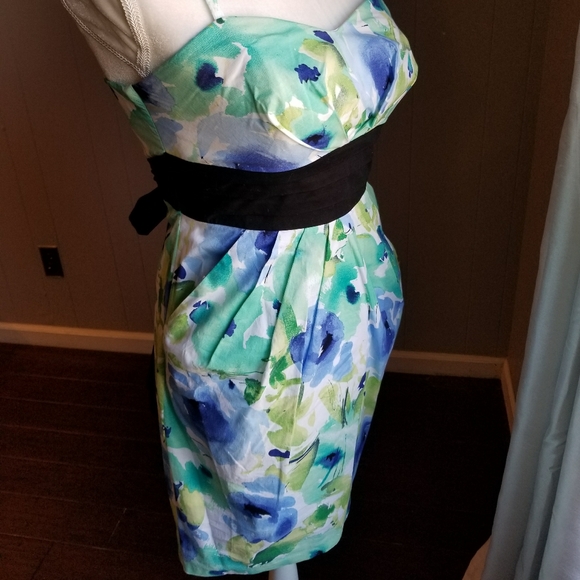 Gorgeous water color print spaghetti strap dress - Picture 2 of 8